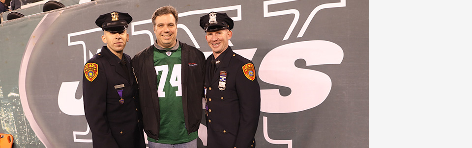 Dr. James Vosswinkel and Suffolk County Police honored on field by team